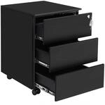 SONGMICS Rollcontainer Mattschwarz OFC63BK