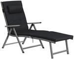 SONGMICS Sonnenliege mit Auflage Schwarz GCB24BK
