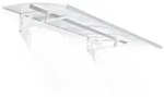 Palram-Canopia T&uuml;r Vordach BORDEAUX 2230 (223x139cm) Alu wei&szlig; - 6mm HKP