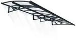 Palram-Canopia T&uuml;r Vordach AMSTERDAM 4460 (447x139cm) Alu grau - Acryl klar
