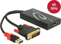 Delock 62596, Delock Videokonverter - DVI - DisplayPort - Schwarz