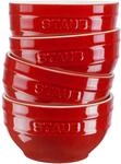 Staub Ceramique Sch&uuml;ssel Set 12 cm / 4-tlg, Kirsch-Rot, Keramik
