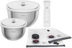 ZWILLING Fresh & Save BOWLS Vakuum Starter Set, Edelstahl / M/L, 9-tlg, Silber-Wei&szlig;