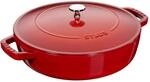 Staub Braisers Br&auml;ter mit Chistera Drop-Structure 24 cm, rund, Kirsch-Rot, Gusseisen