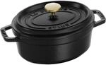 Staub La Cocotte Cocotte 15 cm, oval, Schwarz, Gusseisen
