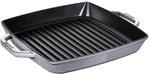 Staub Grill Pans Grillpfanne 28 cm, quadratisch, Graphit-Grau, Gusseisen