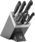 ZWILLING VIER STERNE 7-tlg, Selbstsch&auml;rfender Messerblock, Anthrazit