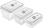 ZWILLING Fresh & Save Vakuum Boxset, S/M/L / 3-tlg, Glas, Grau