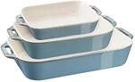 Staub Ceramique Ofenformenset 3-tlg, rechteckig, Antik-T&uuml;rkis, Keramik