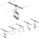 CorDuo LED Seilsystem Frame Basisset 5x280lm 5x4,8W 3000K 230/12V Chrom matt,...