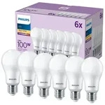 Set mit 6x LED-Lampe E27 A65 13W = 100W 1521lm 2700K Warmwei&szlig; 150&deg; PHILIPS