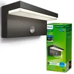 Garten LED Wandleuchte BUSTAN 3.8W Bewegungssensor 2700K Warmwei&szlig; IP44 Anthrazit