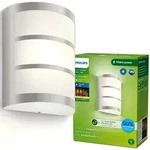 PYTHON 3.8W Bewegungsmelder LED Gartenlampe 2700K Warm IP44 Silber PHILIPS Ultra
