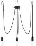 EDISON LED Pendel-Deckenleuchte 3xE27 Kronleuchter Schwarz SOLLUX