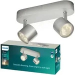 LED STAR Deckenleuchte 2x 4.5W 2700K Dimmbarer Reflektor Bewegliche Leuchte Aluminium