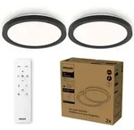 LED-Deckenleuchte 24W 2400lm 4000/6500/2700K CCT Schwarz + Philips AIO Fernbedienung