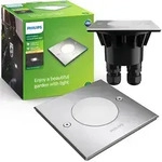 LED-Gartenleuchte Bodenmontage CRUST myGarden 3W IP67 Quadratisch Silber PHILIPS