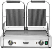 Hendi 263808, Hendi Kontaktgrill Doppelversion, oben gerillt, unten glatt,