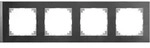 M-Pure, Decor Rahmen, 4fach, Schiefer/aluminium