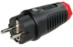 Schutzkontaktstecker Vollgummi (schwarz/rot)