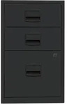 Beistellschrank PFA | 2 Universalschubladen, 1 HR-Schublade - 633 schwarz