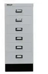 Bisley MultiDrawer&trade; | Inkl. Sockel, DIN A4, 6 Schubladen - 355 silber
