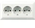 JUNG KK-SCHUKO-Steckdose aws 16A 250V 3-fach AS 523 WW