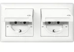 Gira Steckdose KD +Set IP44 Rahmen 2f Reinwei&szlig; 415803