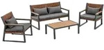 Gartenm&ouml;belset TEXAS mit Sofa Sesseln und Couchtisch GRAU