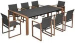 Garten-Essm&ouml;belset DUISBURG f&uuml;r 8 Personen Tisch und 8 Sessel ANTHRAZIT /...