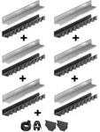 ACO Schlitzrinne 6er SET Stahl verzinkt inkl Unterteil und KIT 1000 x 118