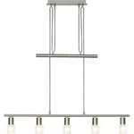Brilliant Lea LED Pendelleuchte 5flg eisen/chrom