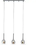 Brilliant Hadan Pendelleuchte 3flg rauch/transparent/chrome