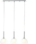 Brilliant Hadan Pendelleuchte 3flg chrom/wei&szlig;-transparent