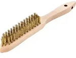 LESSMANN Handdrahtb&uuml;rste Messing gewellt 0,35mm 4-reihig