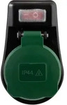 REV Adapter IP44 mit Schalter schwarz/gr&uuml;n