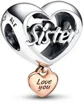 Pandora 782244C00 Silber Charm Love You Sister Herz