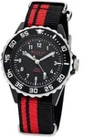 Regent F-1124 Kinderuhr 5 Bar Wasserdicht Schwarz/Rot &Oslash; 36 mm