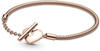 Pandora 589285C00 Armband für Damen Herz T-Bar Roségoldfarben, 17 cm