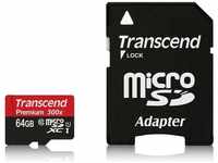 Transcend TS64GUSDU1, 64 GB Transcend microSDXC Premium Kit Speicherkarte