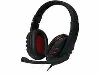 LogiLink HS0033, LogiLink HS0033 schwarz rot Headset, Over-Ear, PC