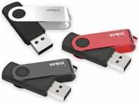 Verico 1UDOV-R0MDGT-NN, 3x 16 GB Verico Flip, silber,rot,schwarz
