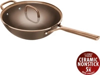 Zwilling 1035333, ZWILLING Milano Wok mit Glasdeckel 30 cm, Braun