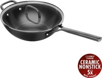 Zwilling 1034370, ZWILLING Milano Wok mit Glasdeckel 30 cm, schwarz