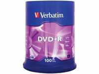 Verbatim 43551, 1x100 Verbatim DVD+R 4,7GB 16x Speed, matt silver