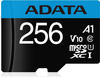 ADATA AUSDX256GUICL10A1-RA1, ADATA CARD MICROSDHC 256GB UHS-I CL10 100/20 MB/s W/1
