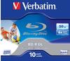 Verbatim 43736, 1x10 Verbatim BD-R Blu-Ray 50GB 6x Speed printable Jewel Case