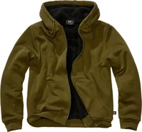 Brandit 5038 15001 olive, Brandit Sweatjacket Teddylining Kapuzenpullover oliv in 5XL