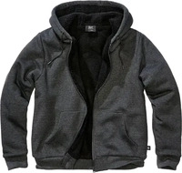 Brandit 5038 12245 black melange, Brandit Sweatjacket Teddylining...