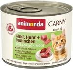 animonda Carny Kitten Rind, Huhn + Kaninchen 12x200g